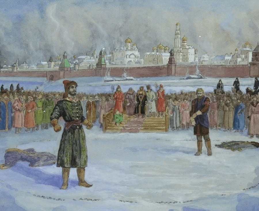 Кулачный бой купца Калашникова с царским опричником